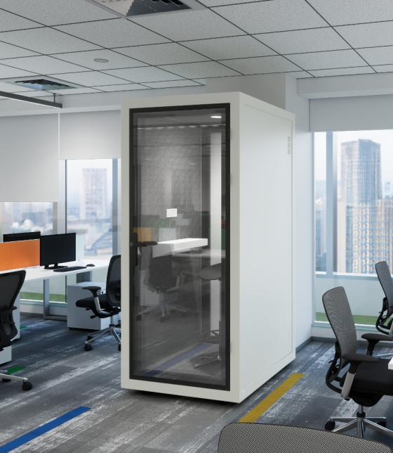 1 Seater Phone Booth White