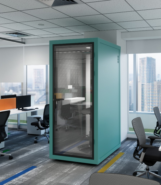 1 Seater Phone Booth Teal